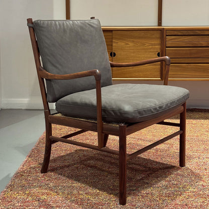 Ex Display OW149 Colonial Chair | Raku Terra Leather and Oiled Walnut Frame