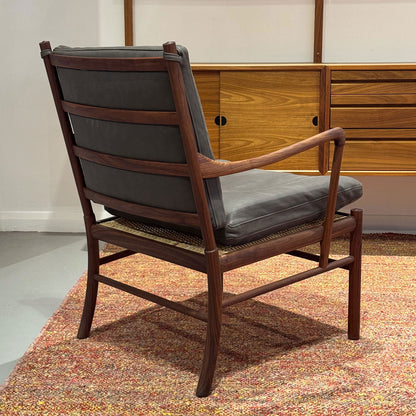 Ex Display OW149 Colonial Chair | Raku Terra Leather and Oiled Walnut Frame