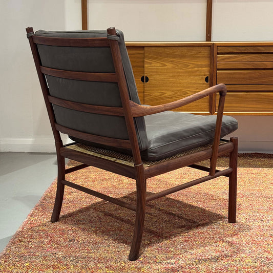 Ex Display OW149 Colonial Chair | Raku Terra Leather and Oiled Walnut Frame