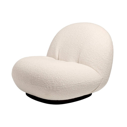 Ex Display Pacha Chair Swivel Base | Ivory 001 Karakorum Fabric and Black Semi Matt Swivel Base