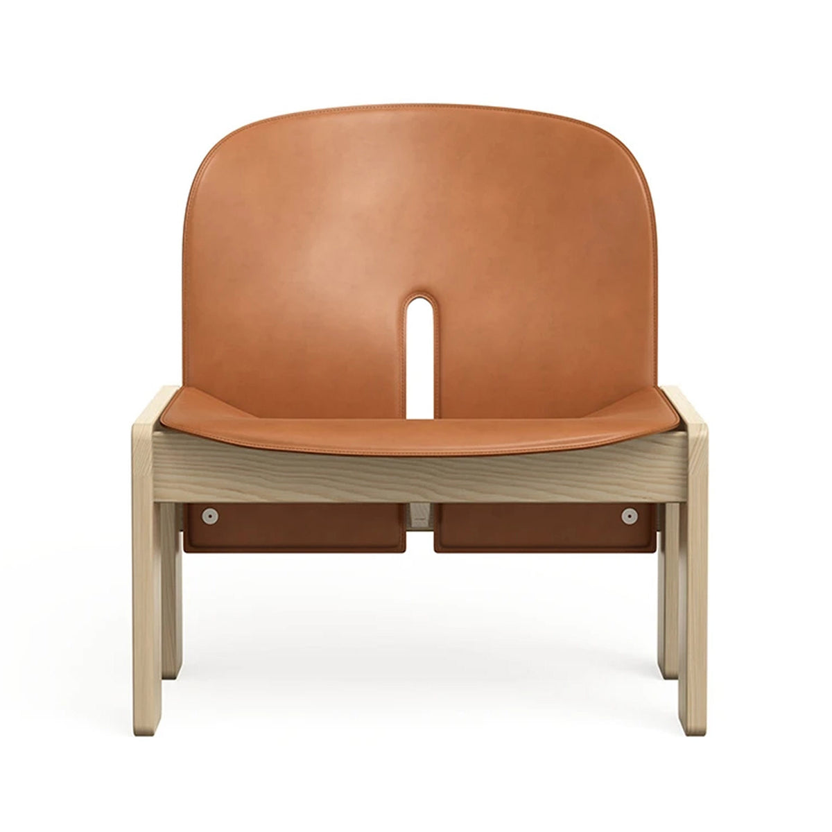 Ex Display Scarpa 925 Lounge Chair | Cognac Saddle Leather Upholstery and Natural Ashwood Frame