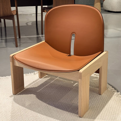 Ex Display Scarpa 925 Lounge Chair | Cognac Saddle Leather Upholstery and Natural Ashwood Frame