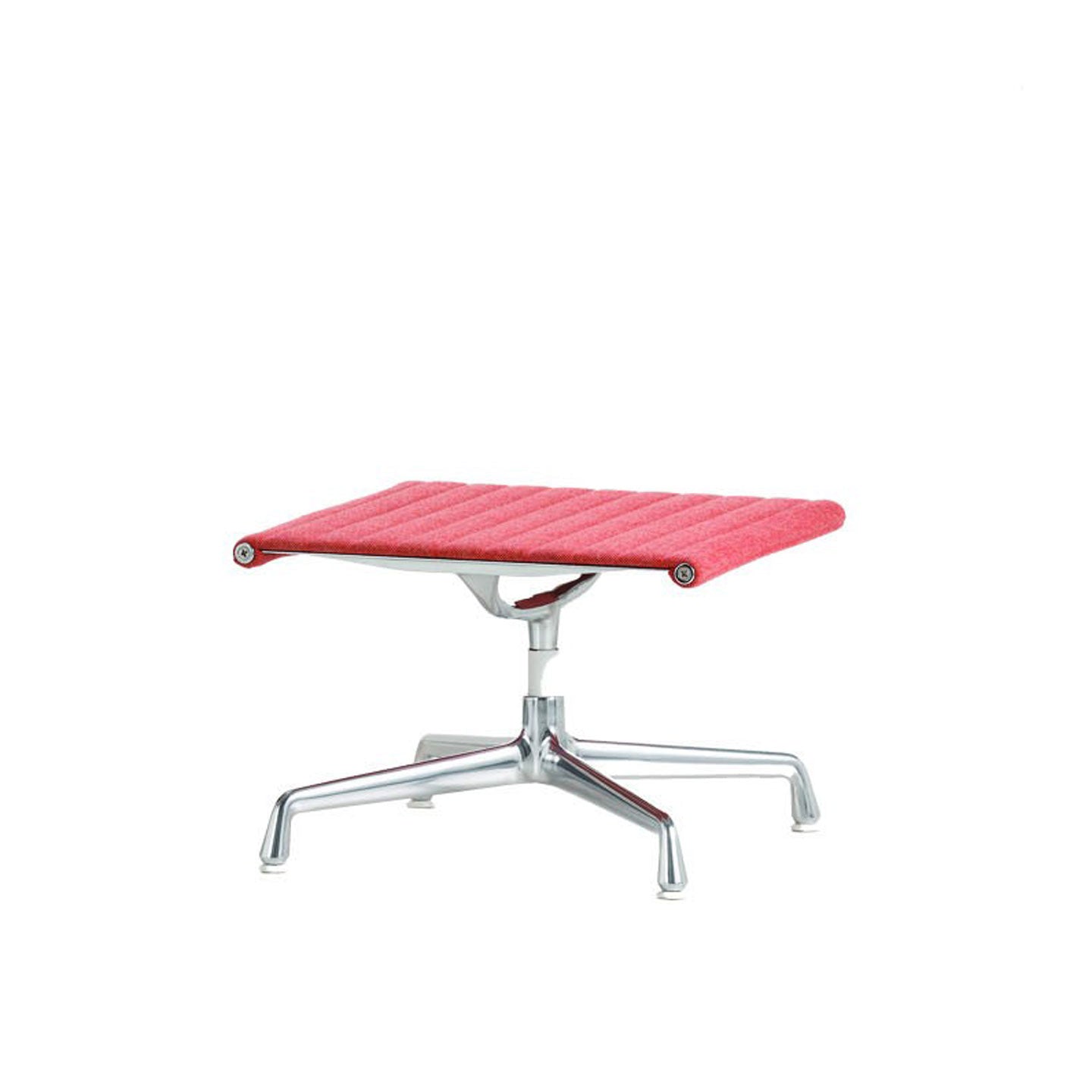 Aluminium Group EA 125 Stool | Red and Poppy Red Hopsak Fabric