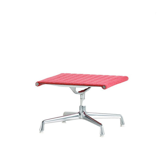 Aluminium Group EA 125 Stool | Red and Poppy Red Hopsak Fabric