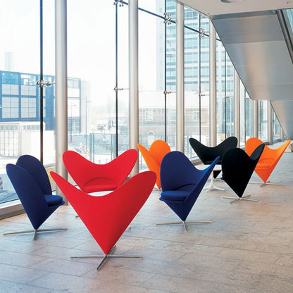 Heart Cone Chair | Black Tonus Wool Fabric