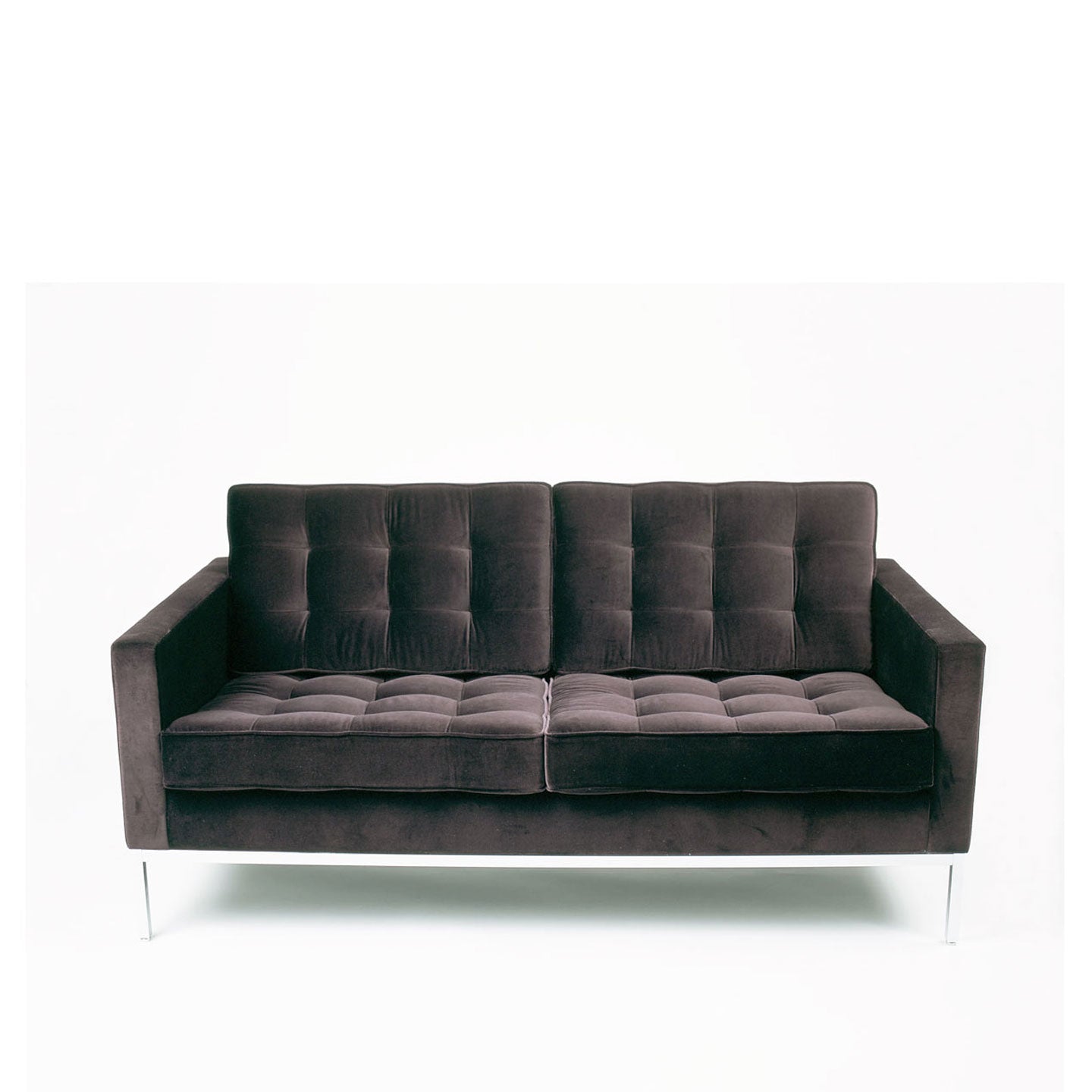 Florence Knoll 2 Seat Sofa | Coffee Bean Leather Upholstery