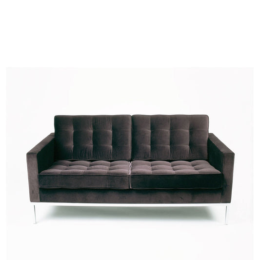 Florence Knoll 2 Seat Sofa | Coffee Bean Leather Upholstery