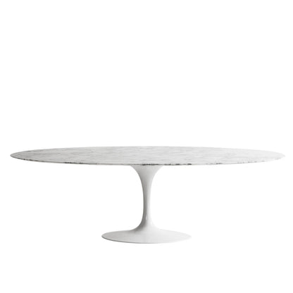 Saarinen Oval Dining Table | White Arabescato Marble Top