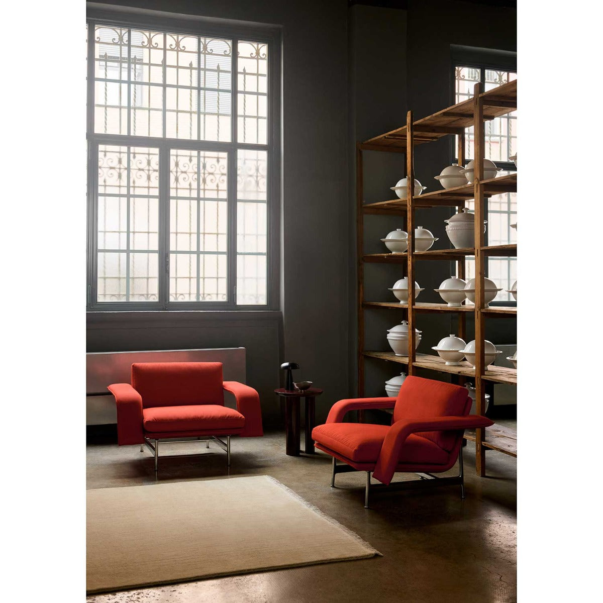 Meantime AV29 Lounge Chair | Red 571 Fiord Fabric Upholstery