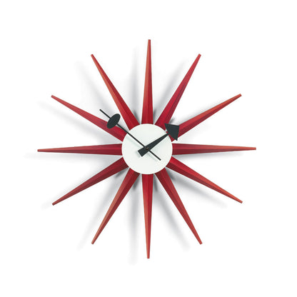 Sunburst Wall Clock | Red
