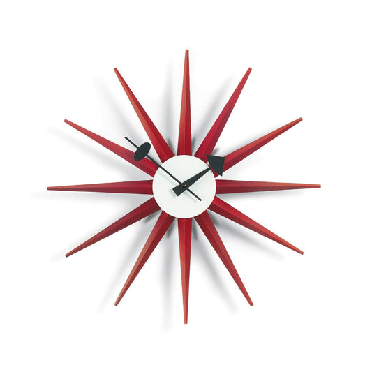Sunburst Wall Clock | Red