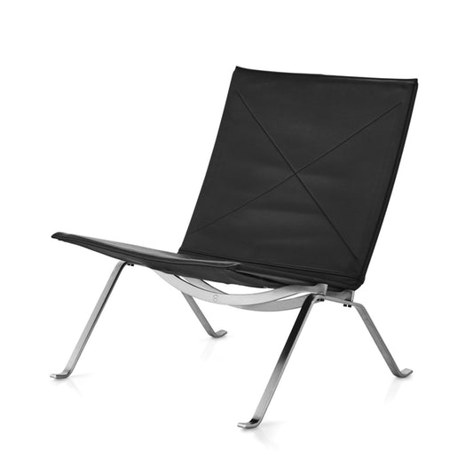 PK22 Easy Chair | Black Classic Leather Seat and Back