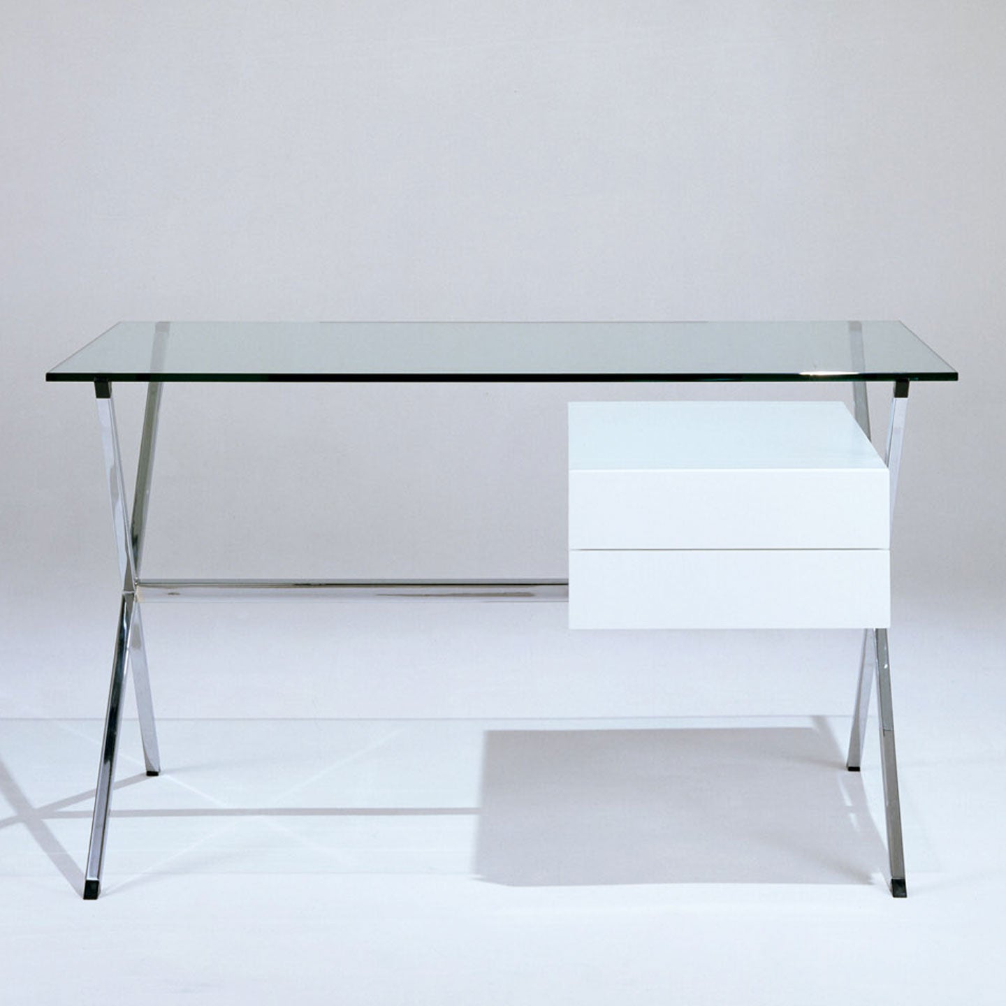 Albini Desk | White Lacquered Oak Drawers