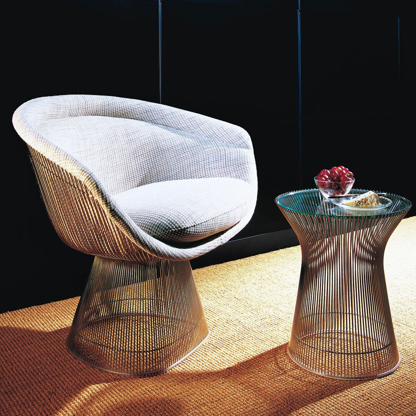 Platner Side Table | Clear Glass Top