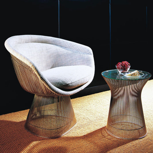 Platner Side Table | Clear Glass Top