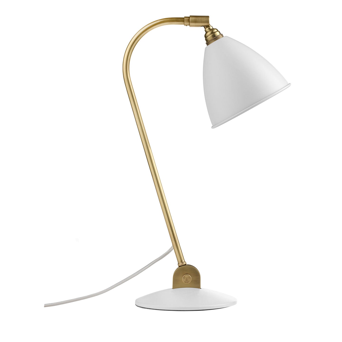 BL2 Desk Lamp | Matt White Shade Black Brass Base