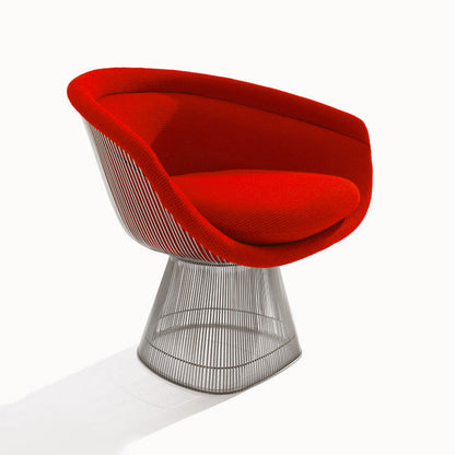 Platner Lounge Chair | Red 'Tonus 3 130' Wool Upholstered Seat