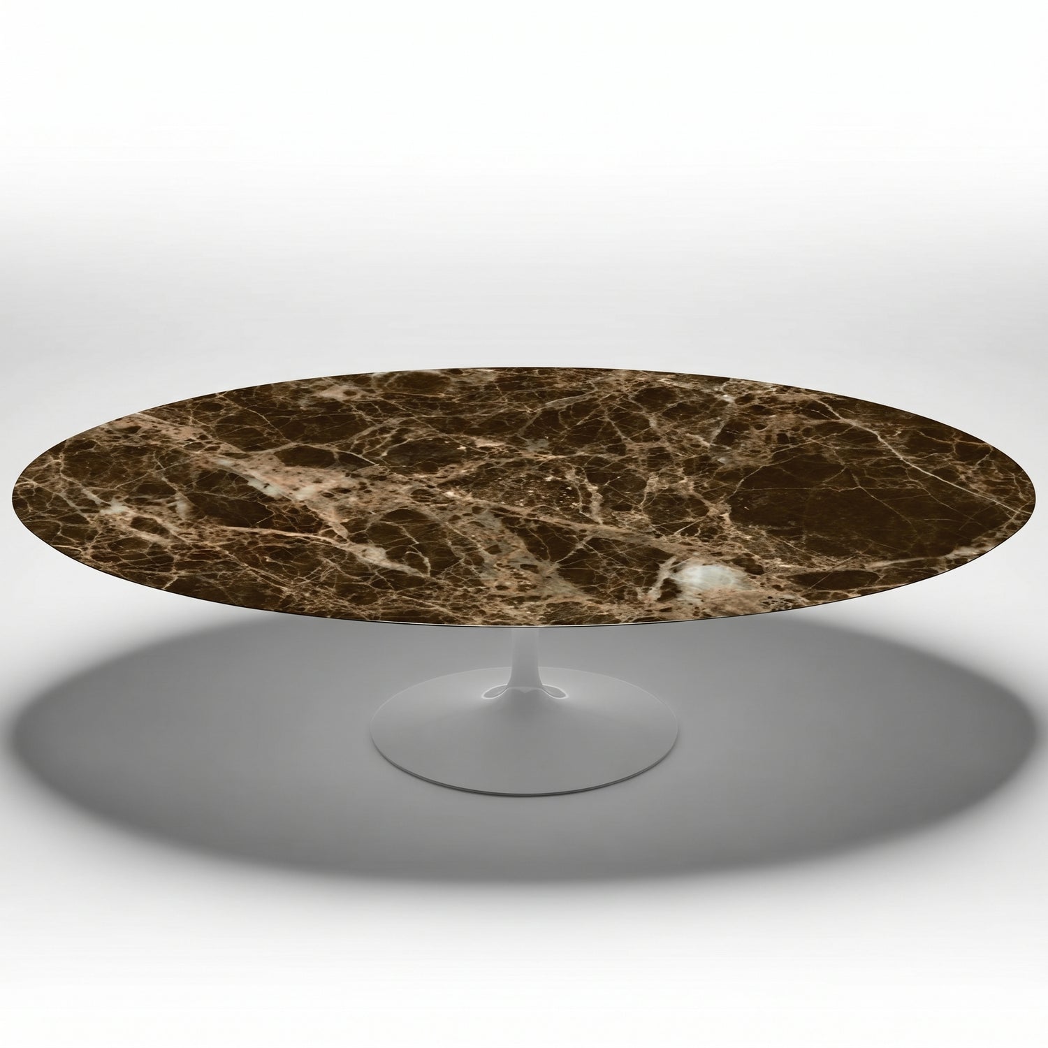 Saarinen Oval Dining Table | Brown Emperador Marble Top - Generated