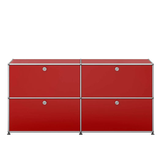 USM 4 Door Sideboard | Ruby Red Lacquer Panels