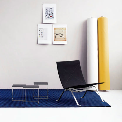 PK71 Nest of 3 tables | Black Acrylic and Satin Stainless Steel
