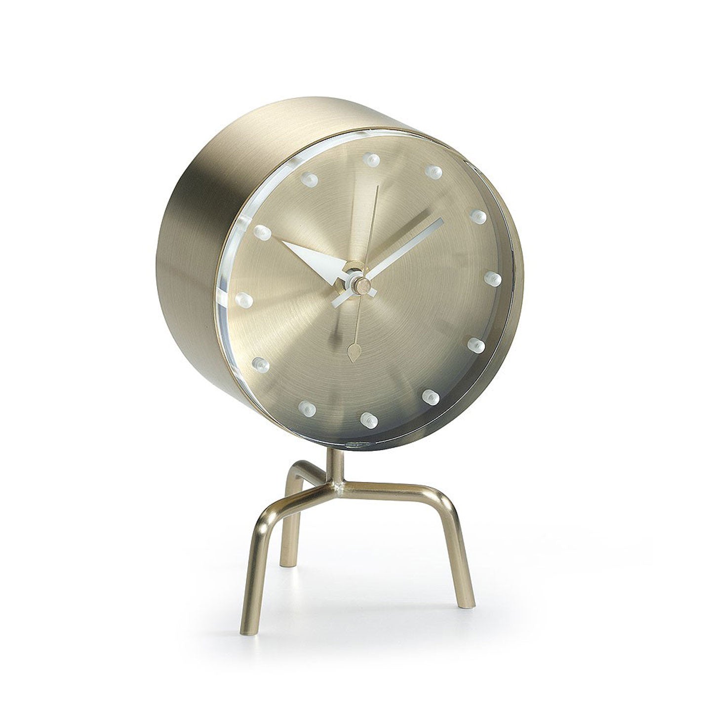 Tripod Desk Clock | Brass and Transparent Acrylic