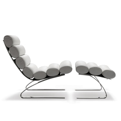Sinus Footstool | Dura Leather 178 White