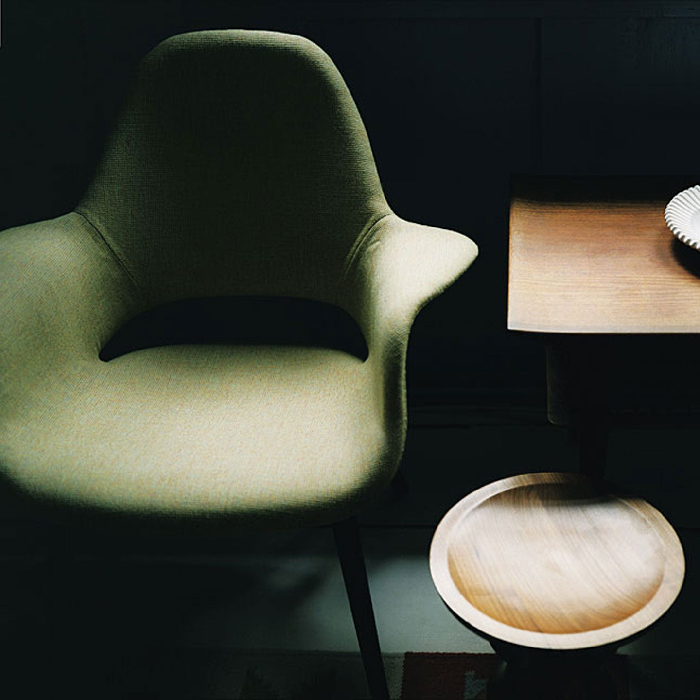 Organic Chair | Red Tonus Fabric Fully Upholstered