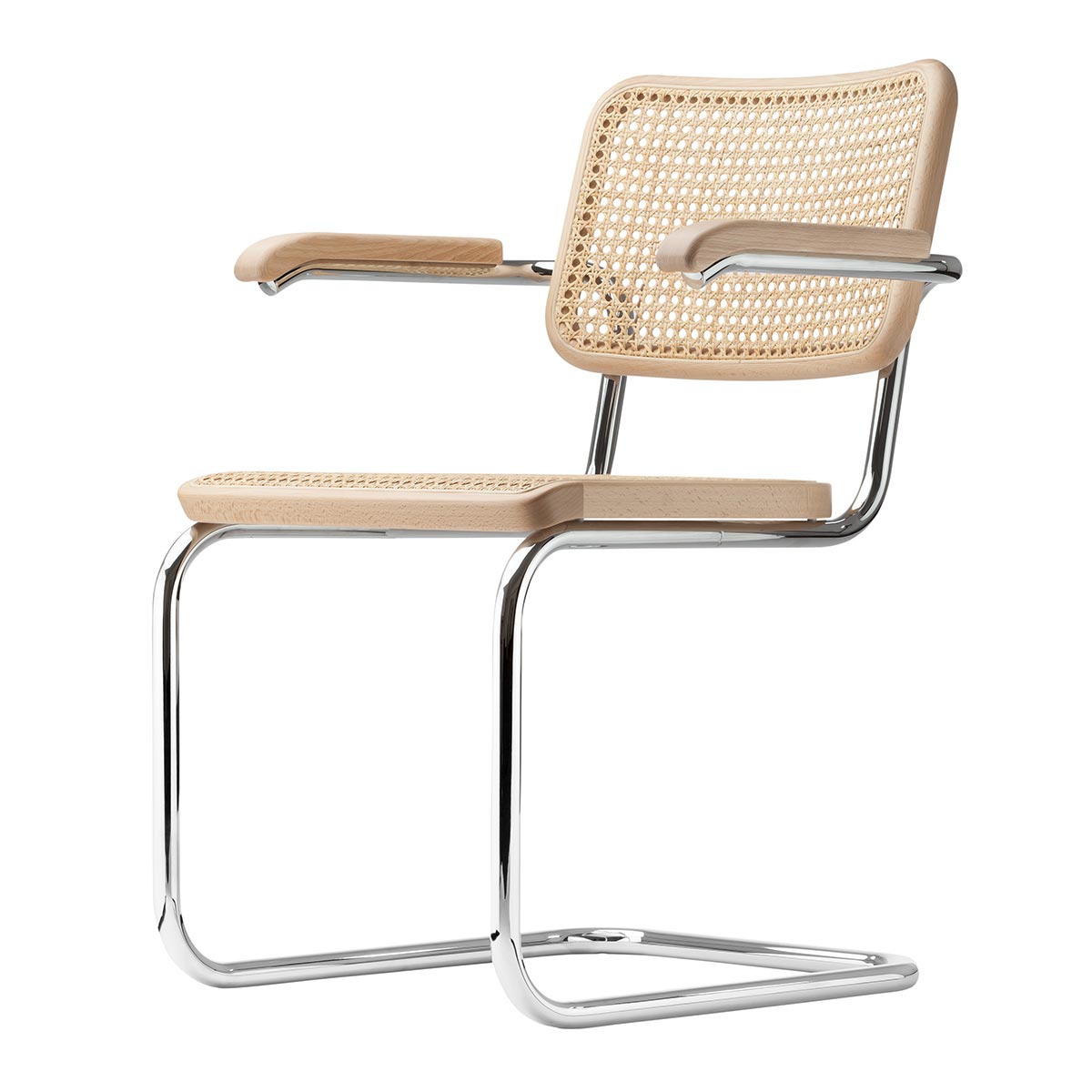 S64V Armchair | Natural Beech with Natural Cane
