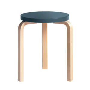 60 Stool | Dark Blue Lacquer Seat