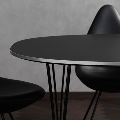 Superellipse Dining Table | Black Laminate Top