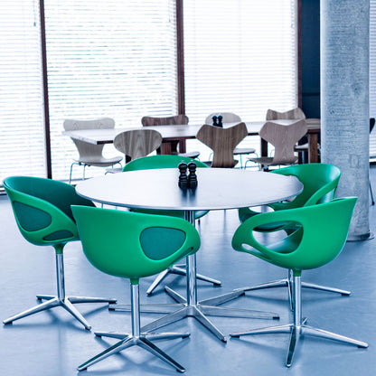 A825 Circular Pedestal Table | White Laminate Top