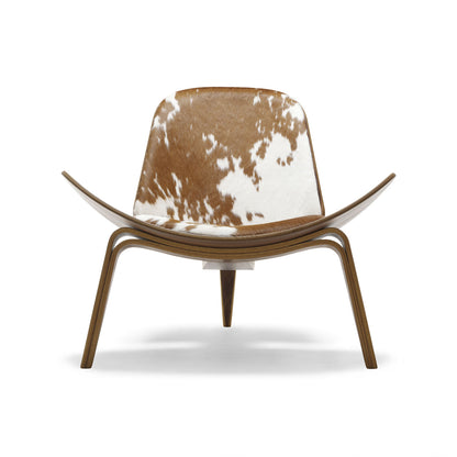 CH07 Shell Chair | Haired Cowhide Brown/White