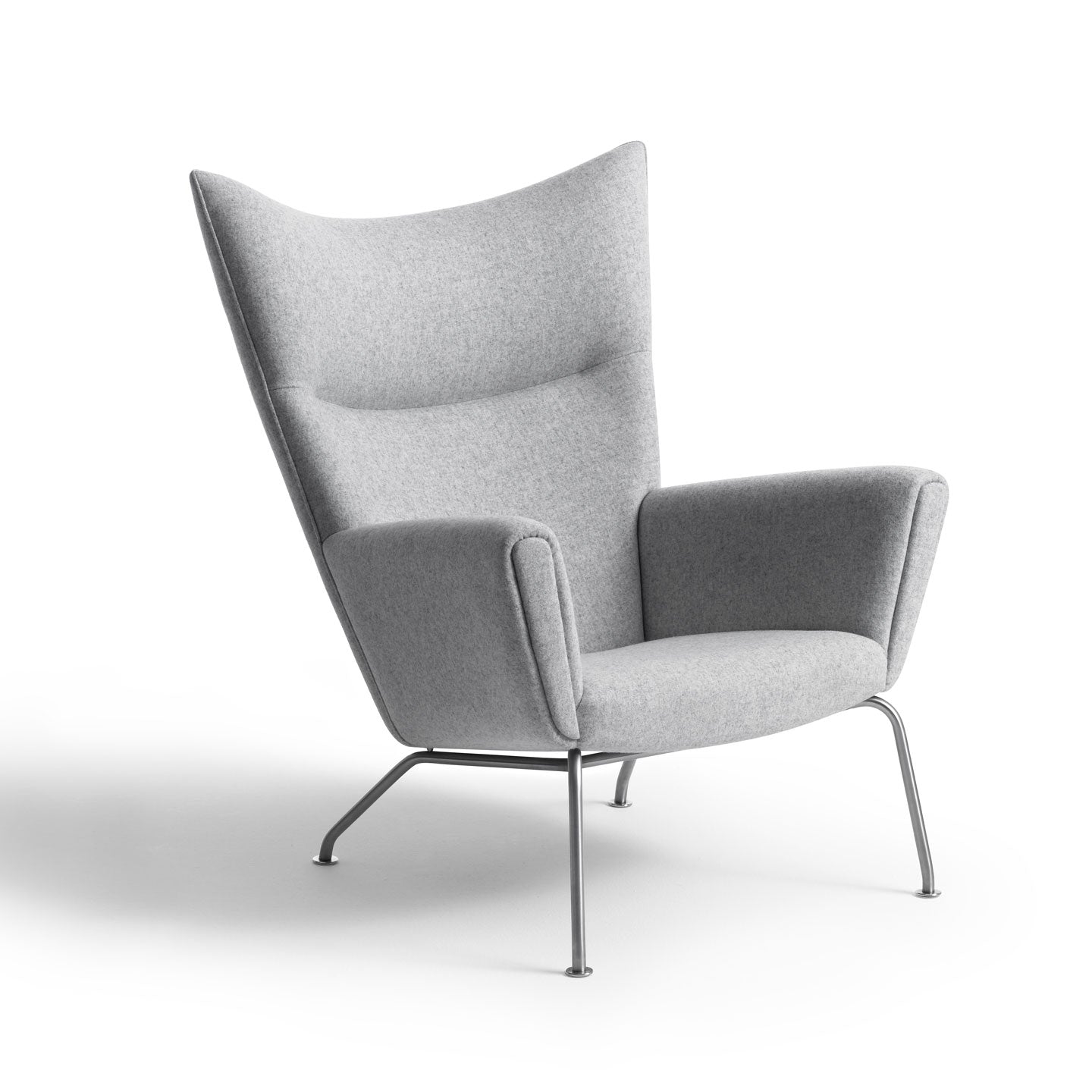 CH445 Wing Chair | Pale Grey 'Divina Melange 120' Wool Upholstery