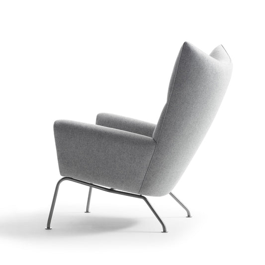 CH445 Wing Chair | Pale Grey 'Divina Melange 120' Wool Upholstery
