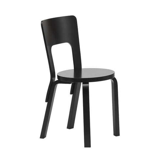 66 Chair | Birch Black Lacquered Seat