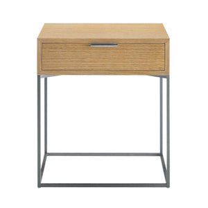 Oscar Night Table with Drawer | Natural Oak Veneer