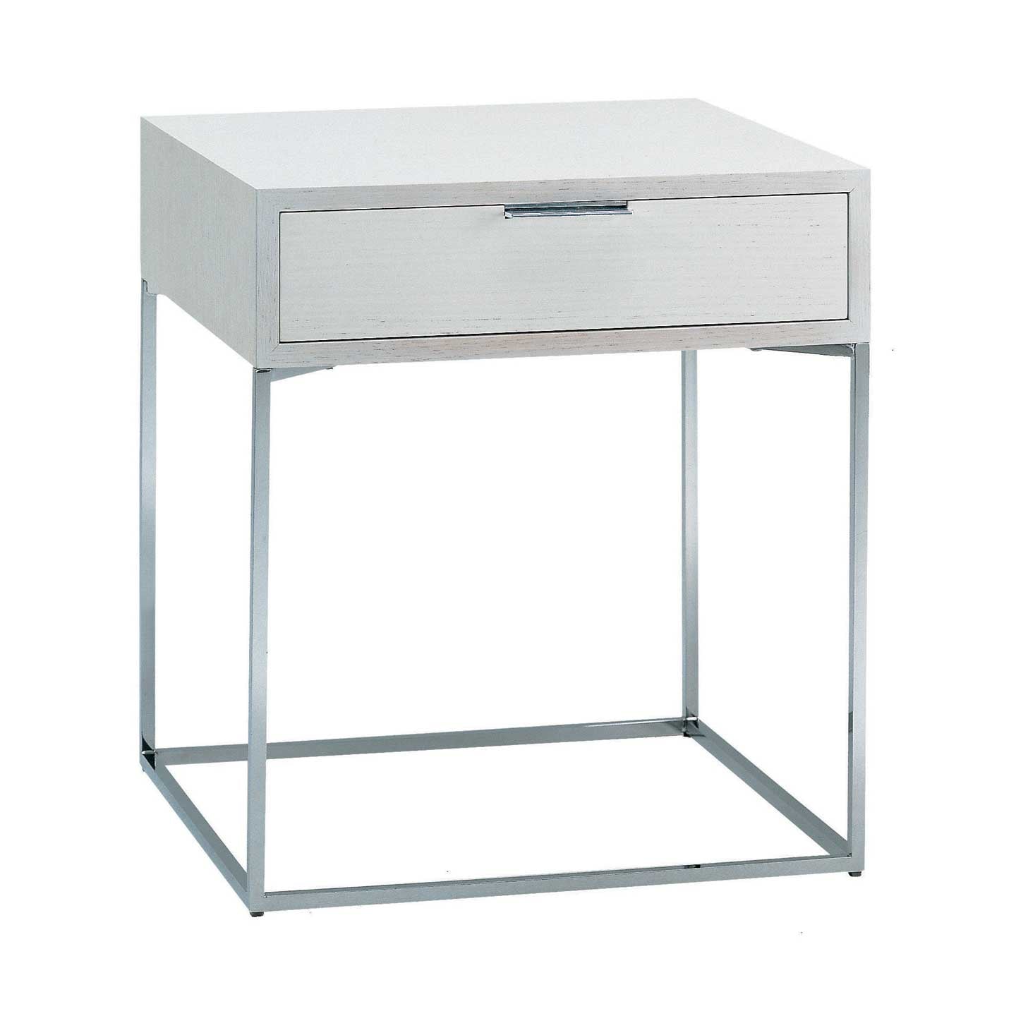 Oscar Night Table with Drawer | Grey Painted Oak Veneer