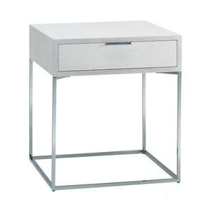 Oscar Night Table with Drawer | Grey Painted Oak Veneer