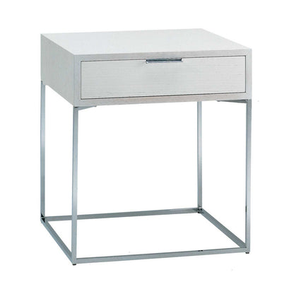 Oscar Night Table with Drawer | Grey Painted Oak Veneer