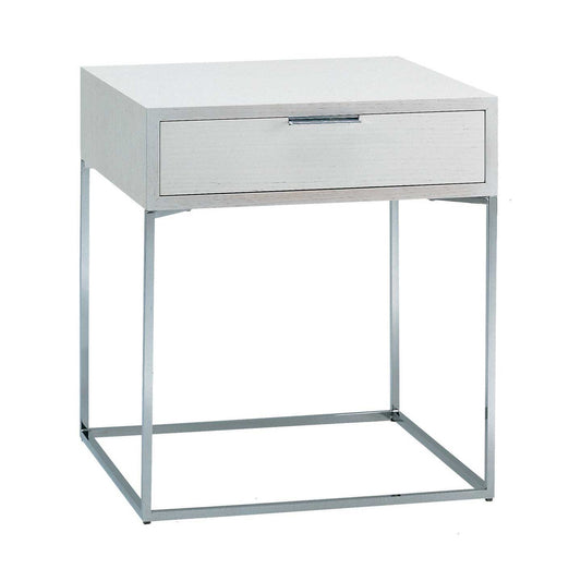 Oscar Night Table with Drawer | Grey Painted Oak Veneer