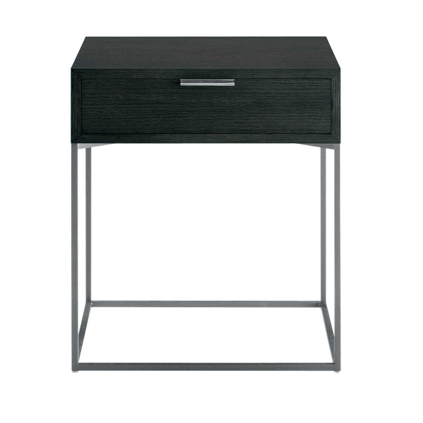 Oscar Night Table with Drawer | Grey Painted Oak Veneer