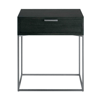 Oscar Night Table with Drawer | Grey Painted Oak Veneer