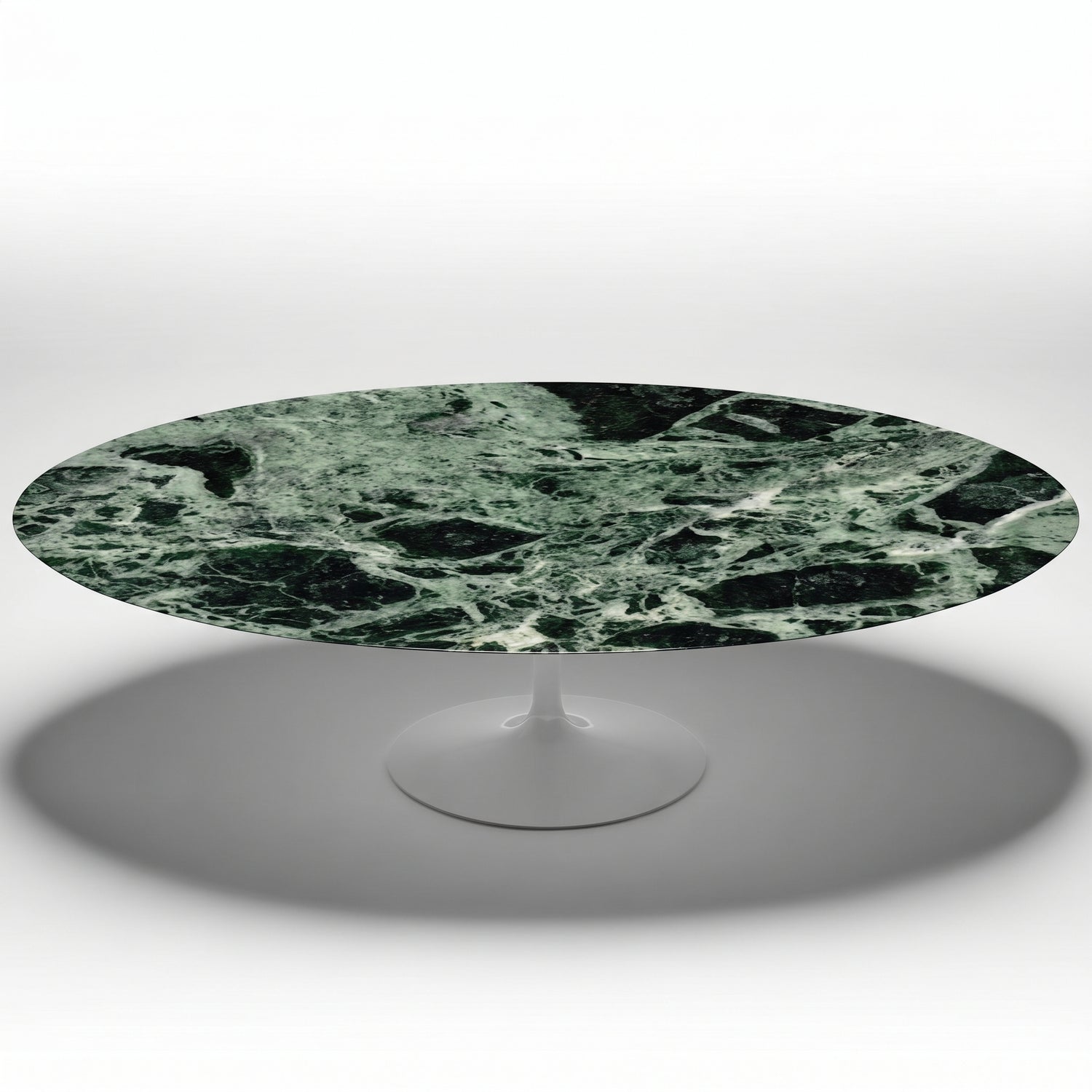Saarinen Oval Dining Table | Green Verdi Alpi Marble Top - Generated