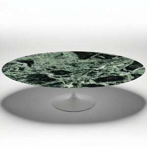 Saarinen Oval Dining Table | Green Verdi Alpi Marble Top - Generated