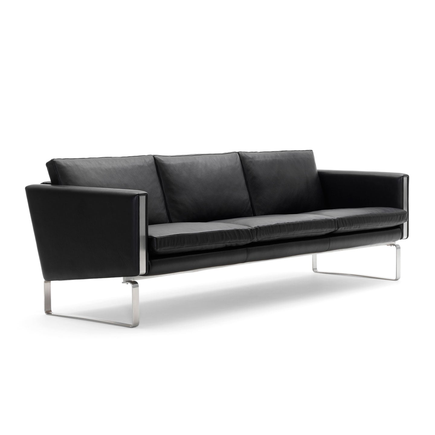 CH103 3 Seat Sofa | Leather Thor 301 Black