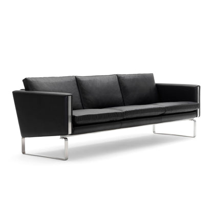 CH103 3 Seat Sofa | Leather Thor 301 Black