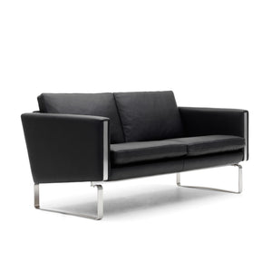 CH102 2 Seat Sofa | Leather Thor 301 Black