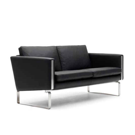 CH102 2 Seat Sofa | Leather Thor 301 Black