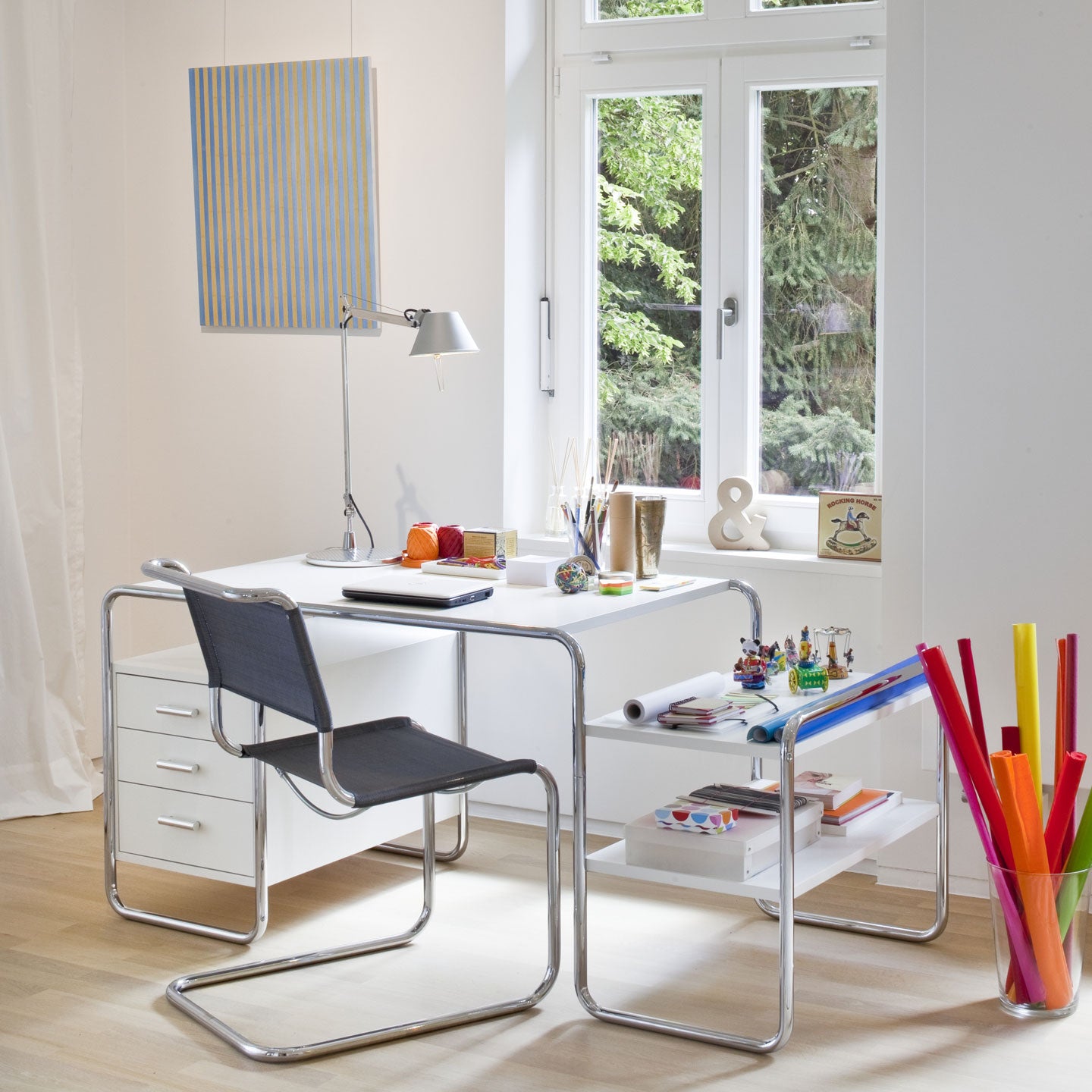 S285 Desk | White Lacquered Ash