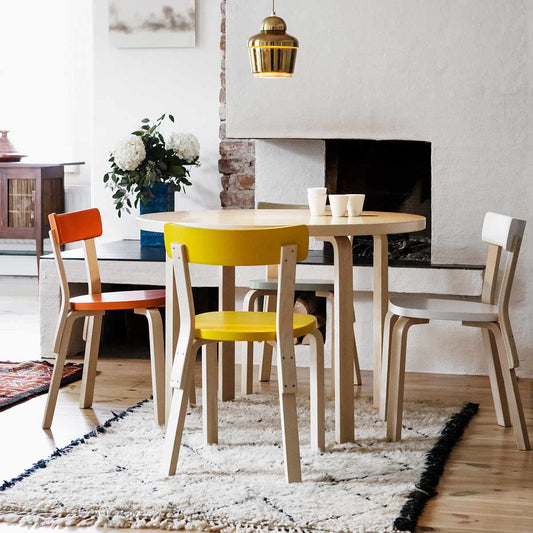 69 Chair | Yellow Lacquered Seat and Back